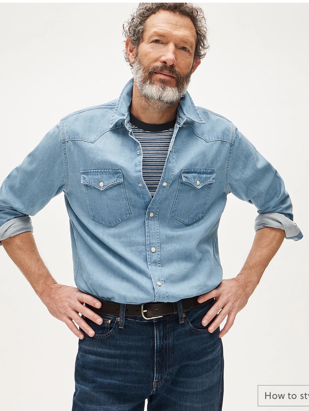 J. Crew Midweight denim western shirt - Light Indigo